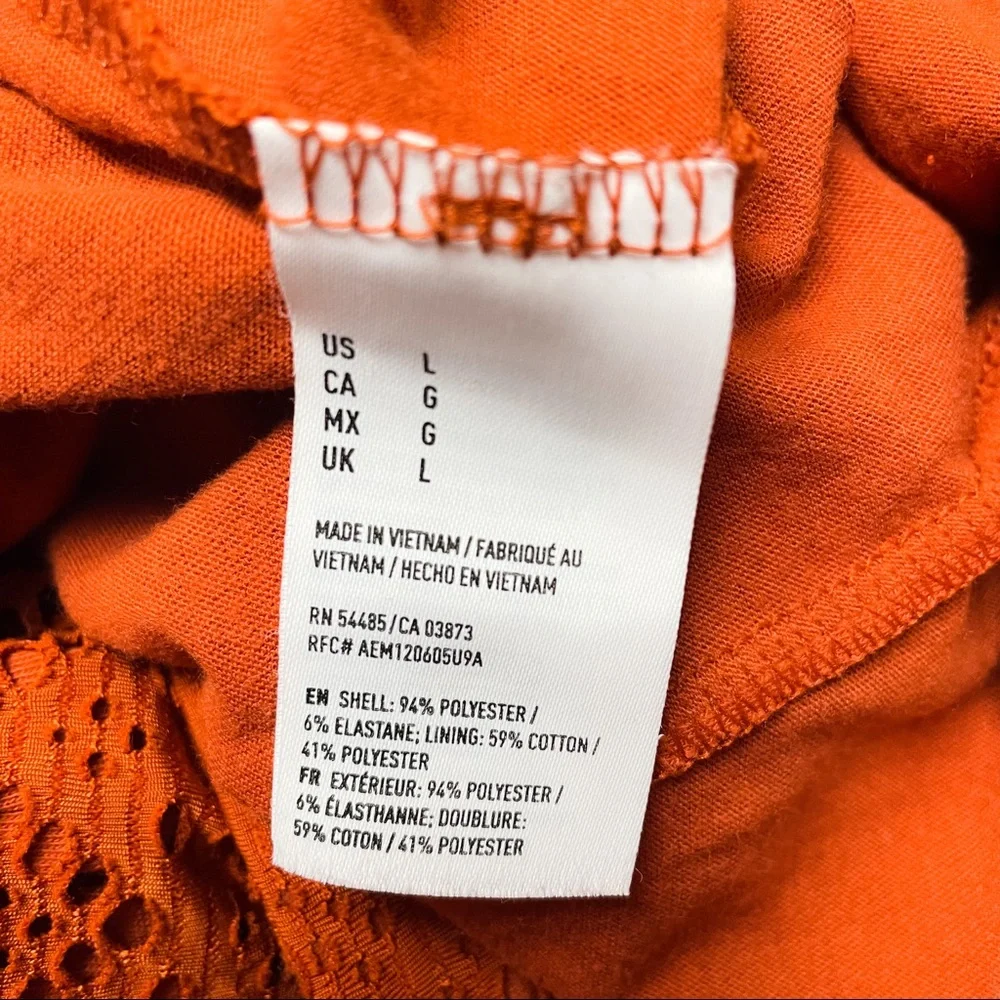 American Eagle Burnt Orange Lace Wide Leg Casual Pants Womens Size L